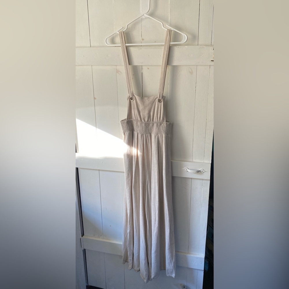 Wide Leg Linen Overalls Size S